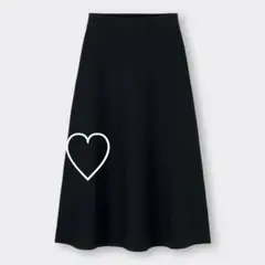 GU☆フレアスカート ロング丈 ストレッチ　ブラック