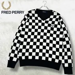 希少 ビームスゴルフ 別注 フレッドペリー 防風 セーター チェッカーフラッグ柄