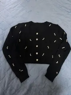 グレイル 黒 クロップドカーディガン