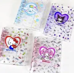 新品 まとめ売り シール帳バインダー A7レフィル付きピンククリアリボンハート