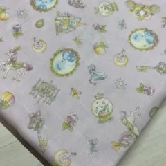 ダブルガーゼ生地＊プリンセス柄(PUR)・生地巾×50cm