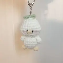 葉っぱ もちもちひよこちゃん │ あみぐるみ キーホルダー