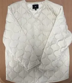 H&M アイボリー キルティングカーディガン 175/108A