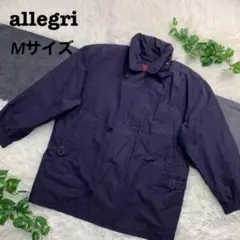 allegri ネイビー Mサイズ ナイロンブルゾンジャケット 収納フード