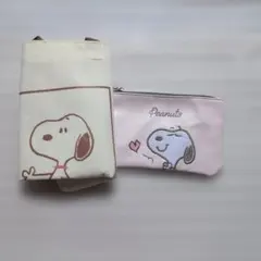 Peanuts スヌーピー ポーチとトートバッグピンク