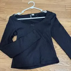 H&M ブラック長袖トップス バレエコア