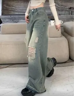 DAZY ダメージジーンズ ミディアムウォッシュ