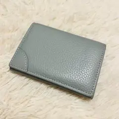 【Annekor】未使用✨️本革 名刺入れ 二つ折り 水色 アイスブルー