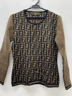 FENDI フェンディ ズッカ柄 ハイネック ニット セーター イタリア製