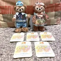ダッフィー＆シェリーメイ　ぬいぐるみバッジ　カラフルハピネス　ダッフィー20周年