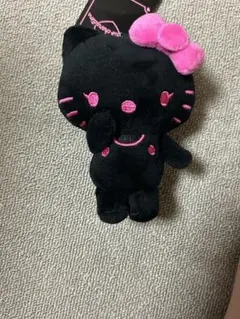 산리오 黒 ハローキティ マスコット キーホルダー アベイル