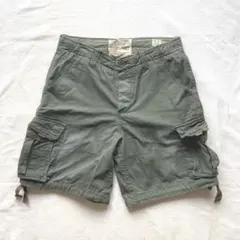 アバクロンビー＆フィッチ　カーゴ　ハーフ　パンツ　カーキ　W32 Y2K 00s