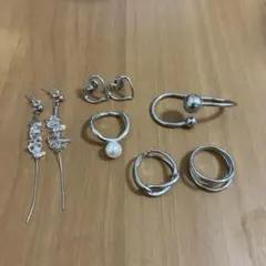 シルバーアクセサリー　リングピアスセット 6点 ラティス