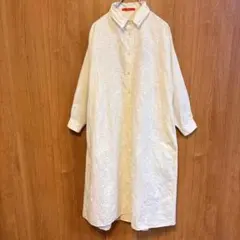【granigh】グラニフ　シャツロングワンピース　体型カバー　オフホワイト　F