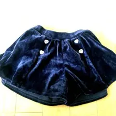 ダークグレー ベルベット ショートパンツ