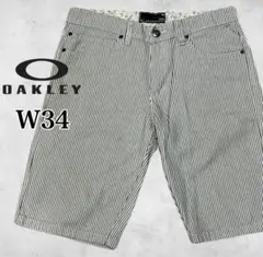 OAKLEY オークリー ストライプ ハーフパンツ ホワイト/ネイビー W34