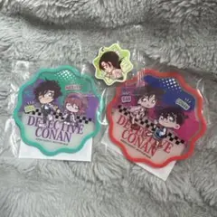名探偵コナン ラバーコースター 2個　ラバーチャーム1個セット　くら寿司
