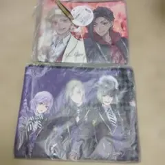 ツイステ　スカラビア　ポムフィオーレ　フラットポーチ　セット