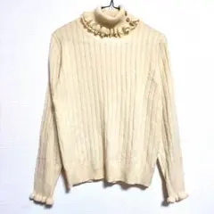 axes femme 長袖ニット セーター タートルネック バラ付き 可愛い M