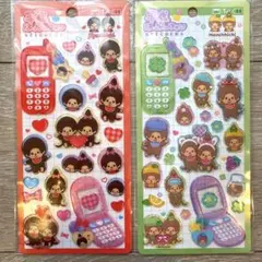 【正規品】もんちっち　平成はっぴーフォン　ステッカー　シール　2枚セット