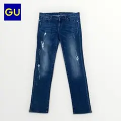GU✨️ダメージ加工 スキニーデニム インディゴ