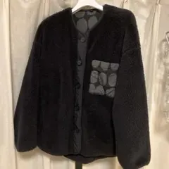 ユニクロ　マリメッコ　フリースカーディガン　ブラック　L