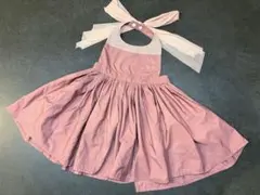 【MARLMARL エプロンワンピース くすみピンク 美品】