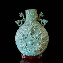 龍図 青磁 大花瓶 花器 花瓶 壷 青瓷 古美術 骨董品