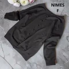 ニーム 前後2wayウールカーディガン ブラック ボートネック ウール100%