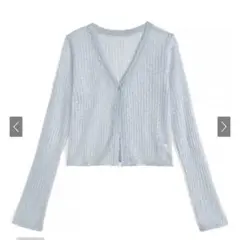 グレイル　シアーリブニットショート丈カーディガン[sd071]