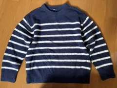 UNIQLO キッズ ボーダー セーター ネイビー 140