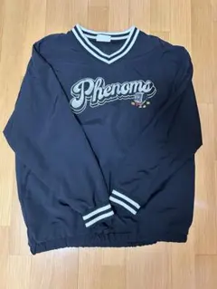 黒い刺繍入りナイロンジャケット