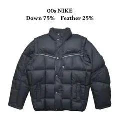 00s NIKE 2way ダウンジャケット ベスト 袖取り外し可 黒 Y2K