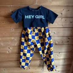 Tシャツとチェックパンツセット