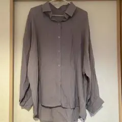 新品　長袖シャツ　ラベンダーグレーのサムネイル