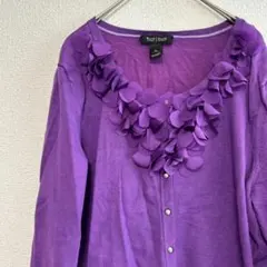 WHITE HOUSE BLACK MARKETカーディガン【Ｌ】パープル