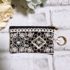 インド刺繍リボン　ポーチ　マルチポーチ　ハンドメイド　ミニポーチ　NO3961