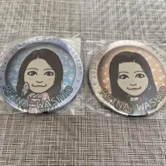 鷲尾伶菜　75mm缶バッジ　四半期　E-girls Flower