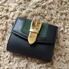 GUCCI グッチ 折り財布 ベルトデザイン ブラック