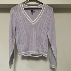 H&M 薄紫 Vネック セーター S