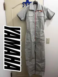 ヤマハ ヒッコリーストライプ スタッフつなぎ 半袖ツナギ 作業着メカニックスーツ