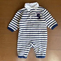 PUFF2KIDS パフツーキッズ　ボーダーロンパース 80 襟付き ベビー服
