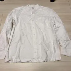 無印良品 スタンドカラー長袖シャツ ホワイト XL