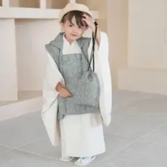 七五三　3歳用被布コートセット 男の子 utatane ジャガードペイズリー
