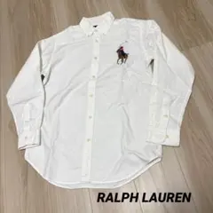▪️RALPH LAUREN 長袖シャツ　ボタンダウン　ビッグポニー刺繍　ホワイト