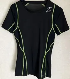 AXF スポーツTシャツ ブラック×ライムグリーン　sサイズ