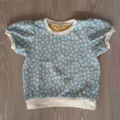 apres les cours 花柄Tシャツ 水色 100cm