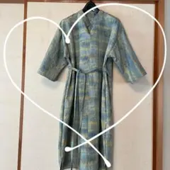 と*こ様 着物リメイクチュニックワンピース　紬着物リメイクチュニックワンピース