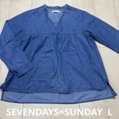 SEVENDAYS=SUNDAY 데님 셔츠 블라우스 긴팔 여성 L