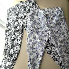 2枚　GU ジーユー 花柄 総柄 パンツ Avail アベイル 花柄 ストレッチ